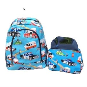 NGIL Firetruck backpack and Lunch Box Nee